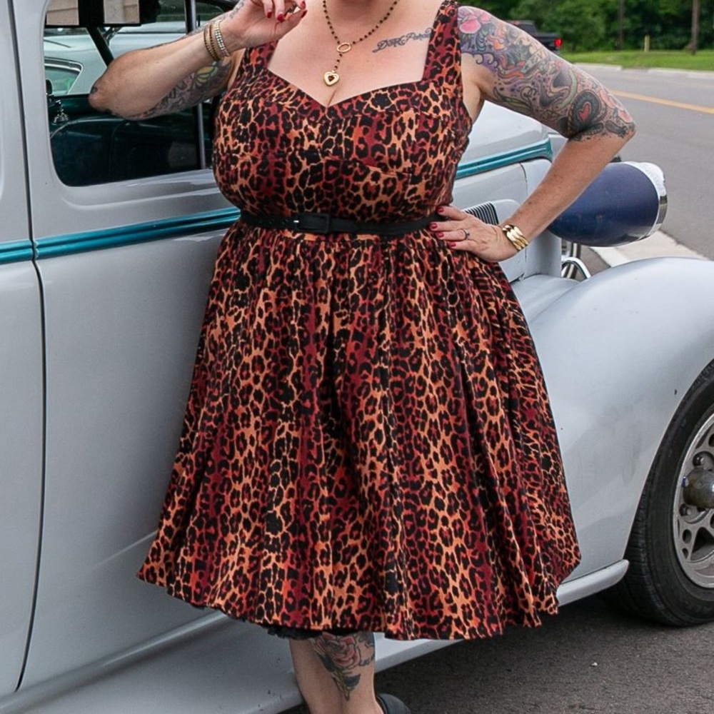 Vixen By Micheline Pitt Deadly Dames Leopard Print Sleeveless Dress - 3x